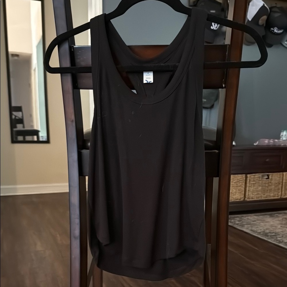 Black Ribbed Women's Tank Top